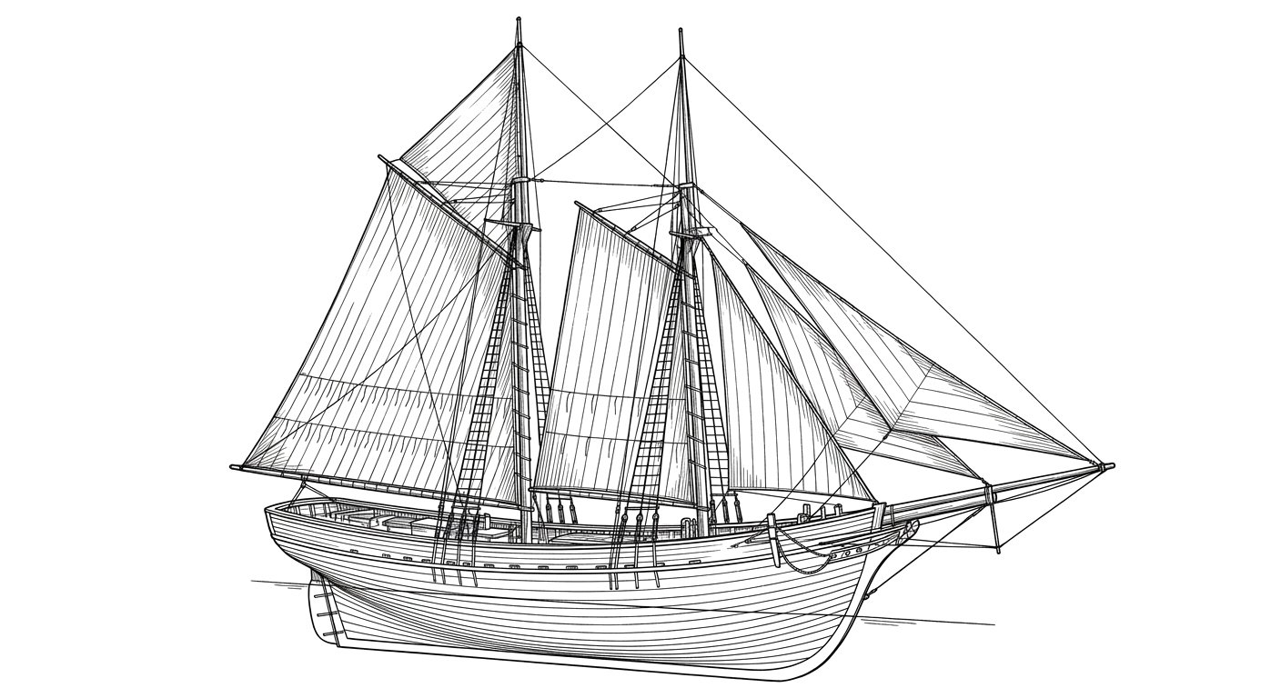 Engraved line drawing of the Cox and Green