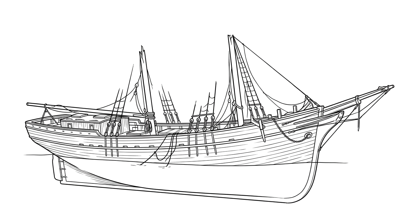 Engraved line drawing of the Nathan F. Cobb