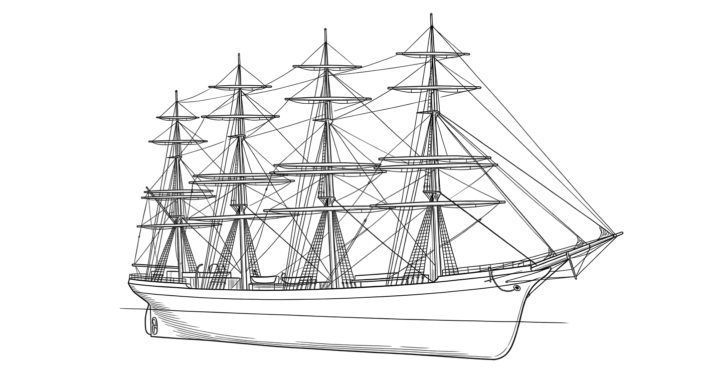 Engraved line drawing of the Janet Cowan