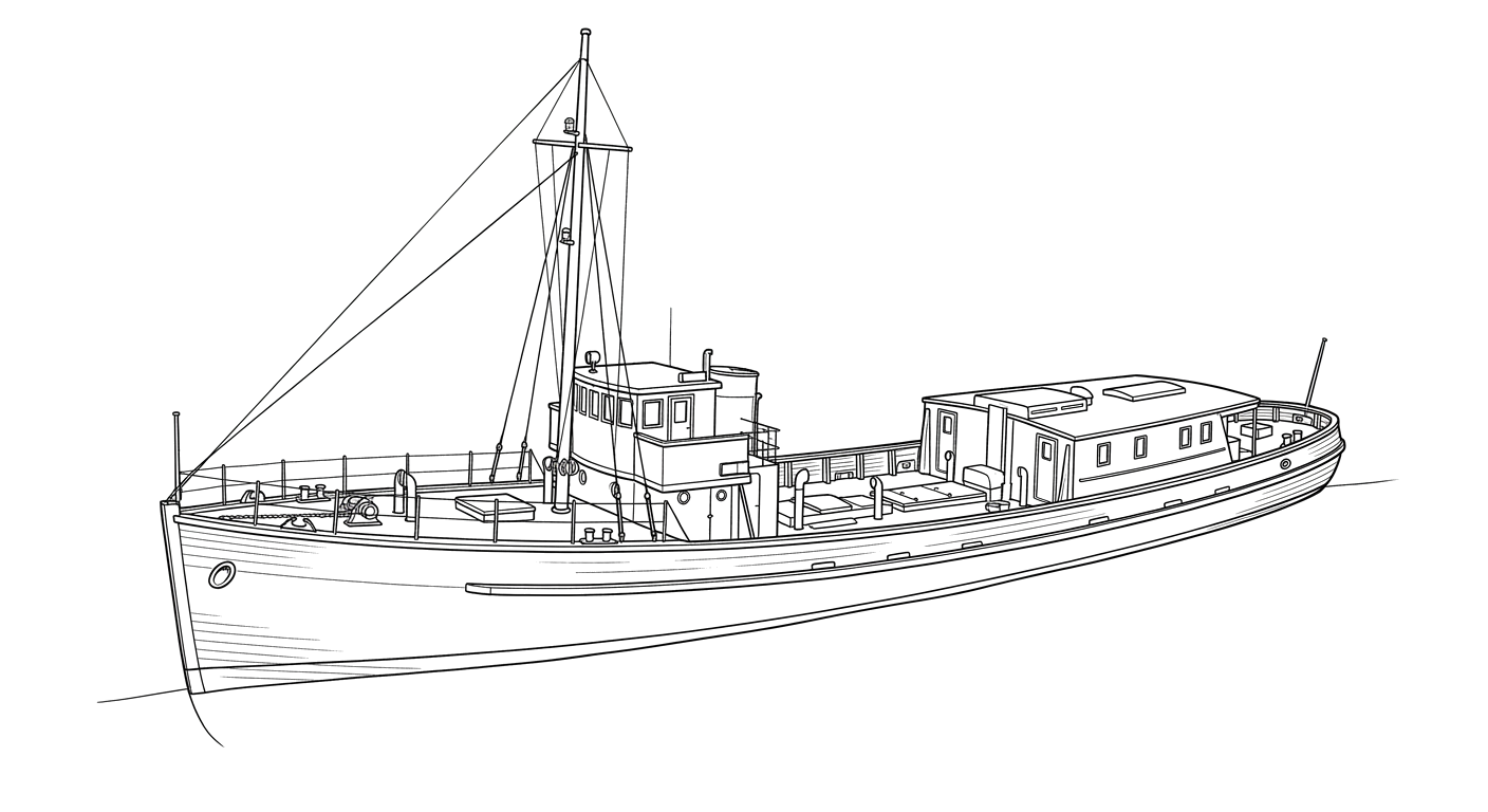 Engraved line drawing of the Spirit of America
