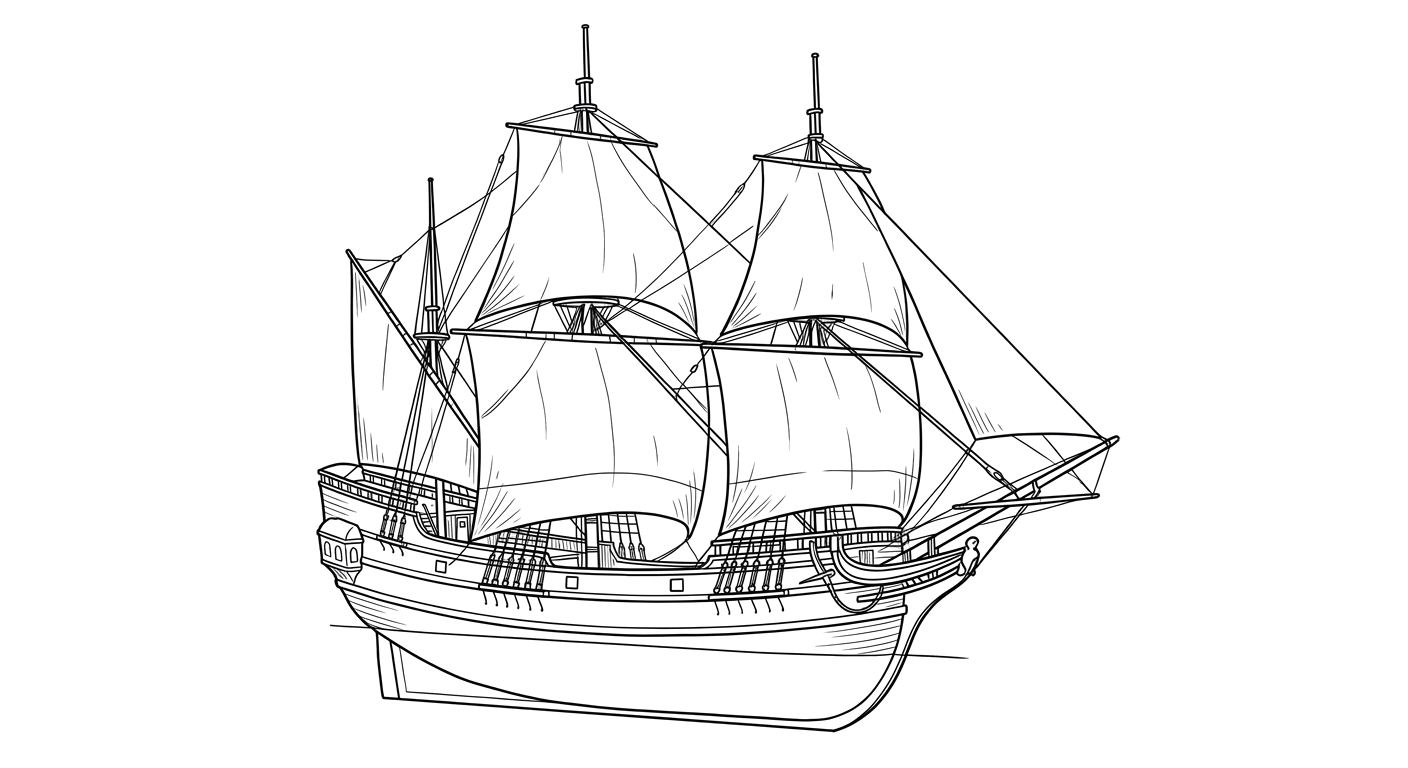 Engraved line drawing of the Warwick