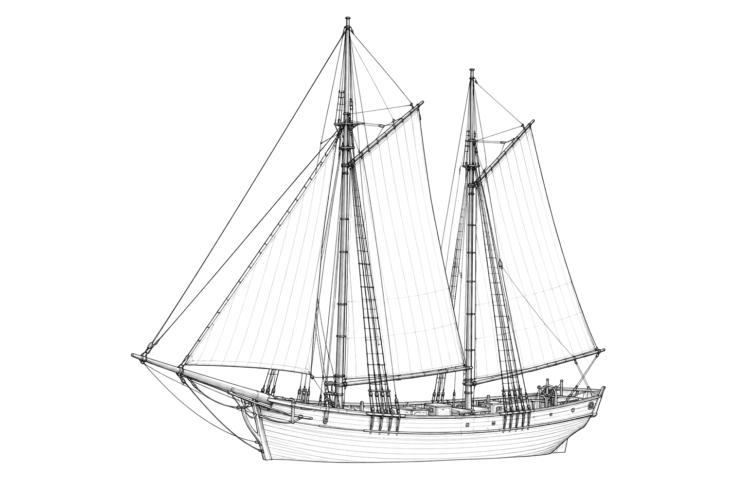 Engraved line drawing of the San Bernard