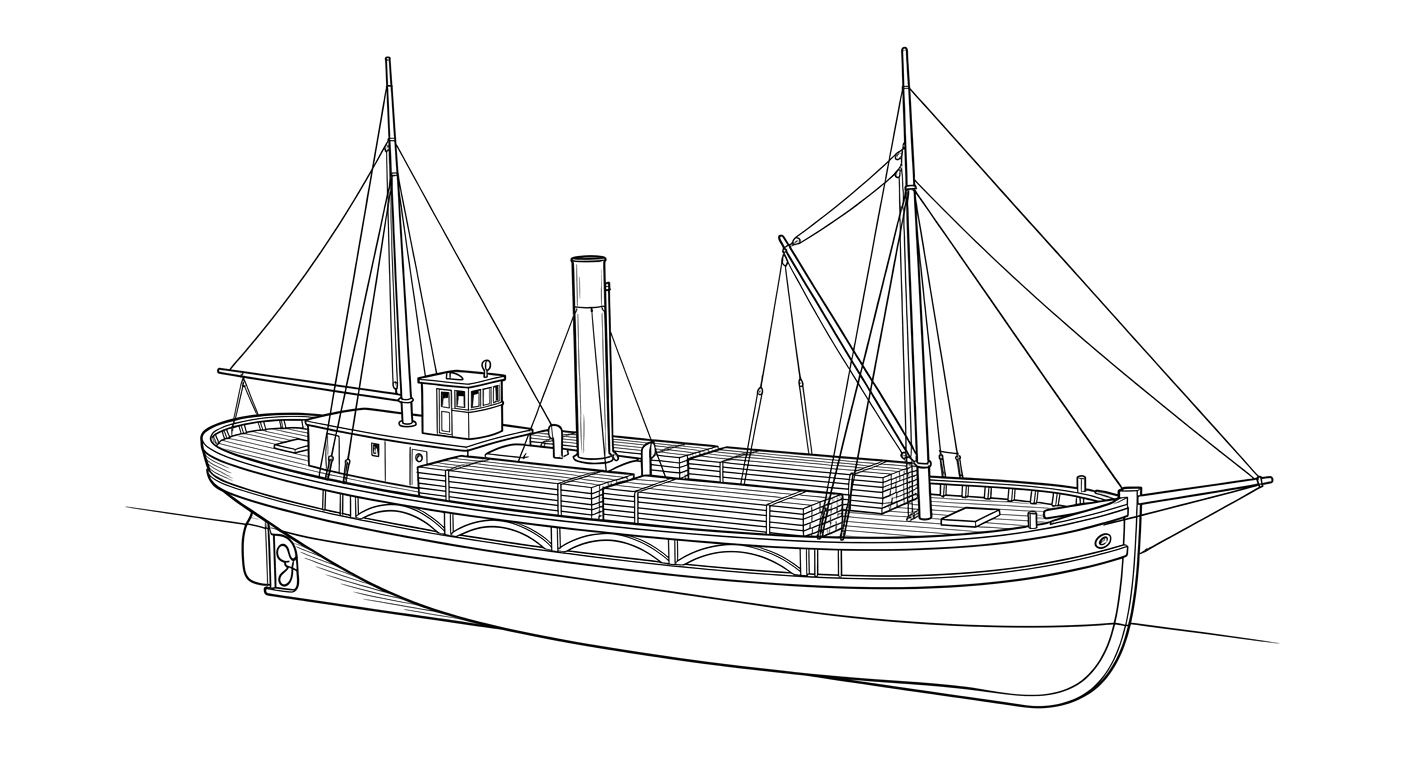 Engraved line drawing of the City of Port Huron