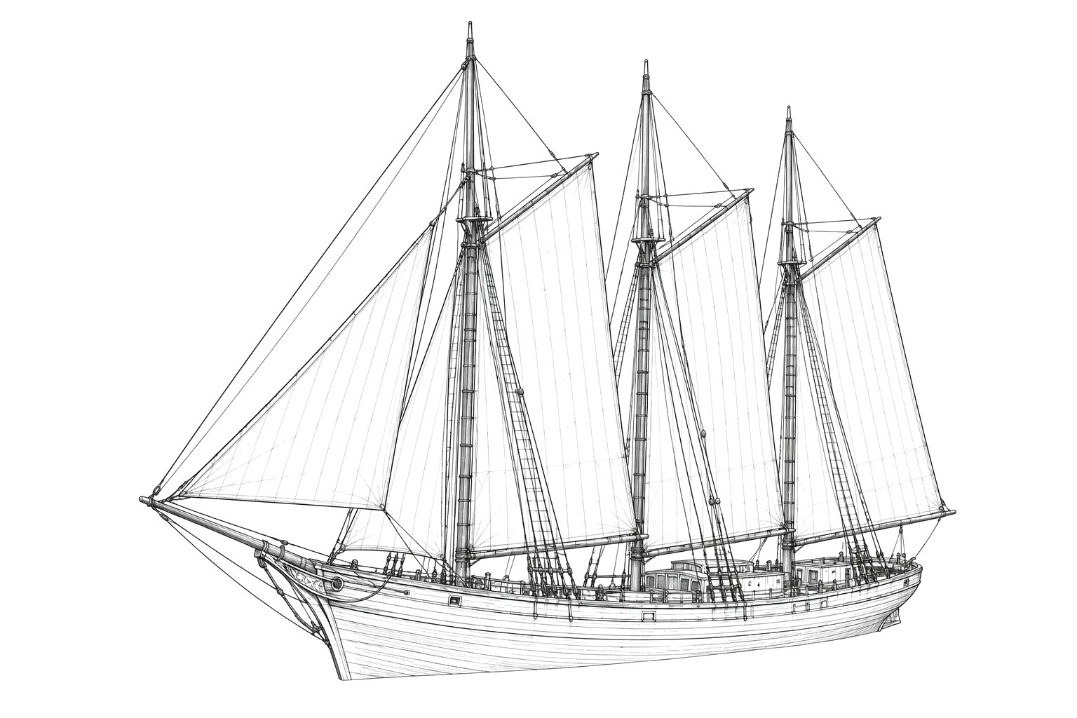 Engraved line drawing of the Frank W. Gifford
