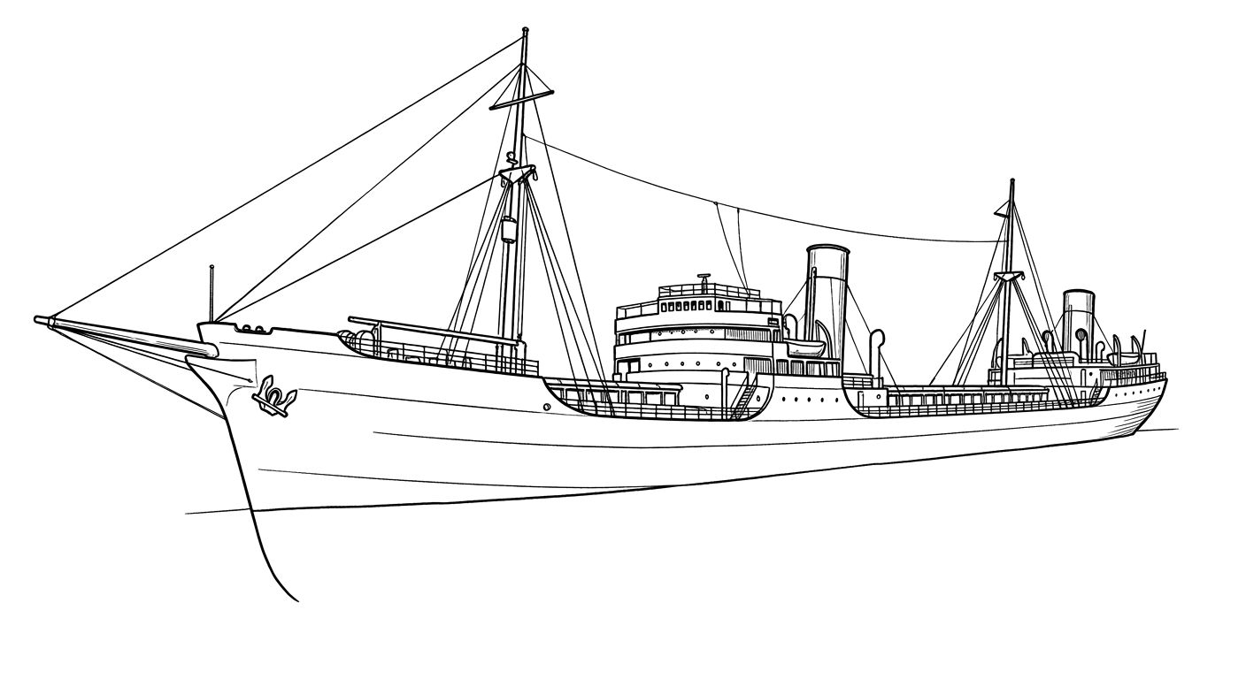 Engraved line drawing of the Empire Mica