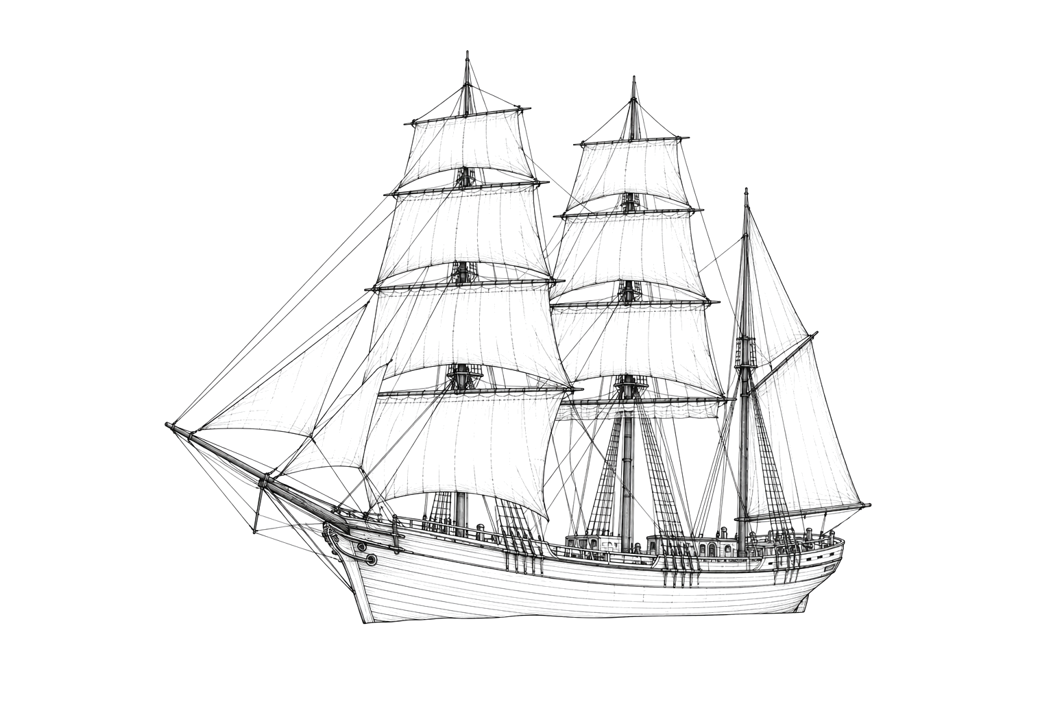 Engraved line drawing of the Dove