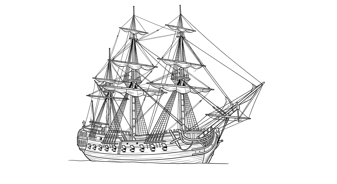 Engraved line drawing of the El Nuevo Constante