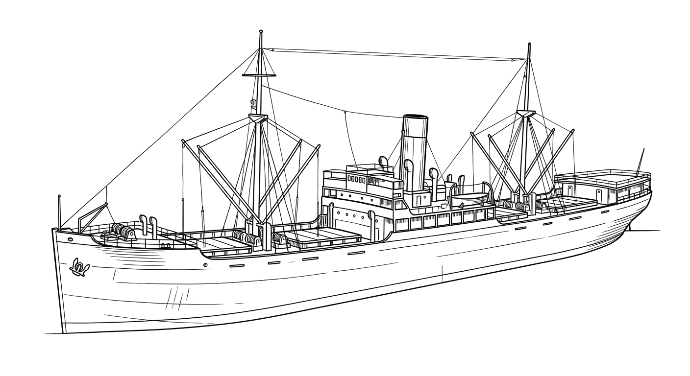 Engraved line drawing of the Balboa