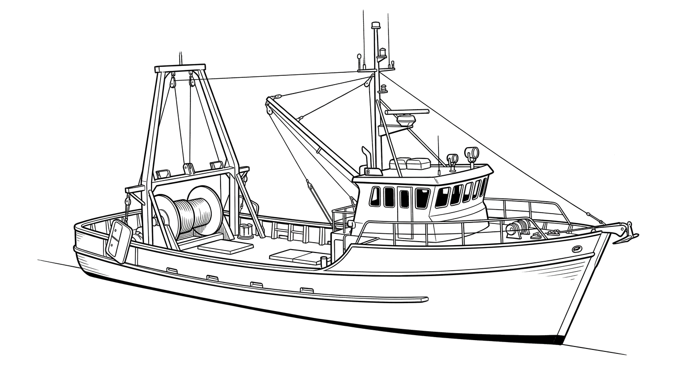 Engraved line drawing of the Patriot