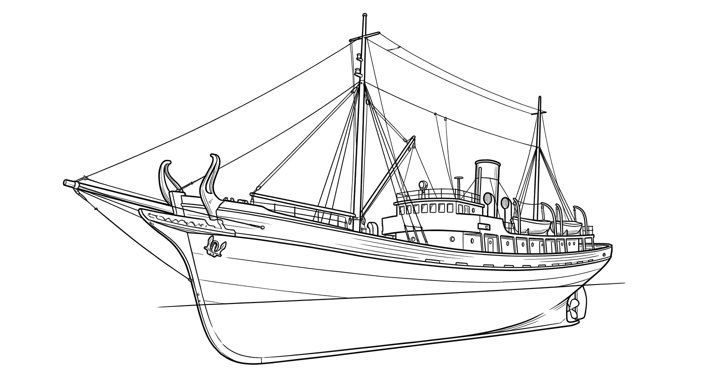 Engraved line drawing of the Alaska Reefer