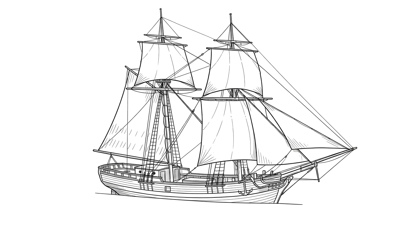 Engraved line drawing of the General Oglethorpe