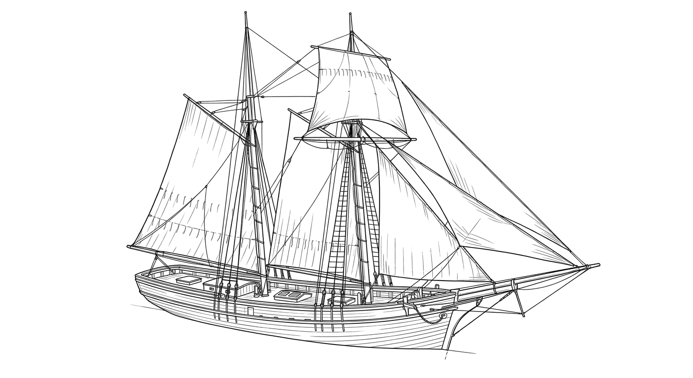 Engraved line drawing of the General Taylor