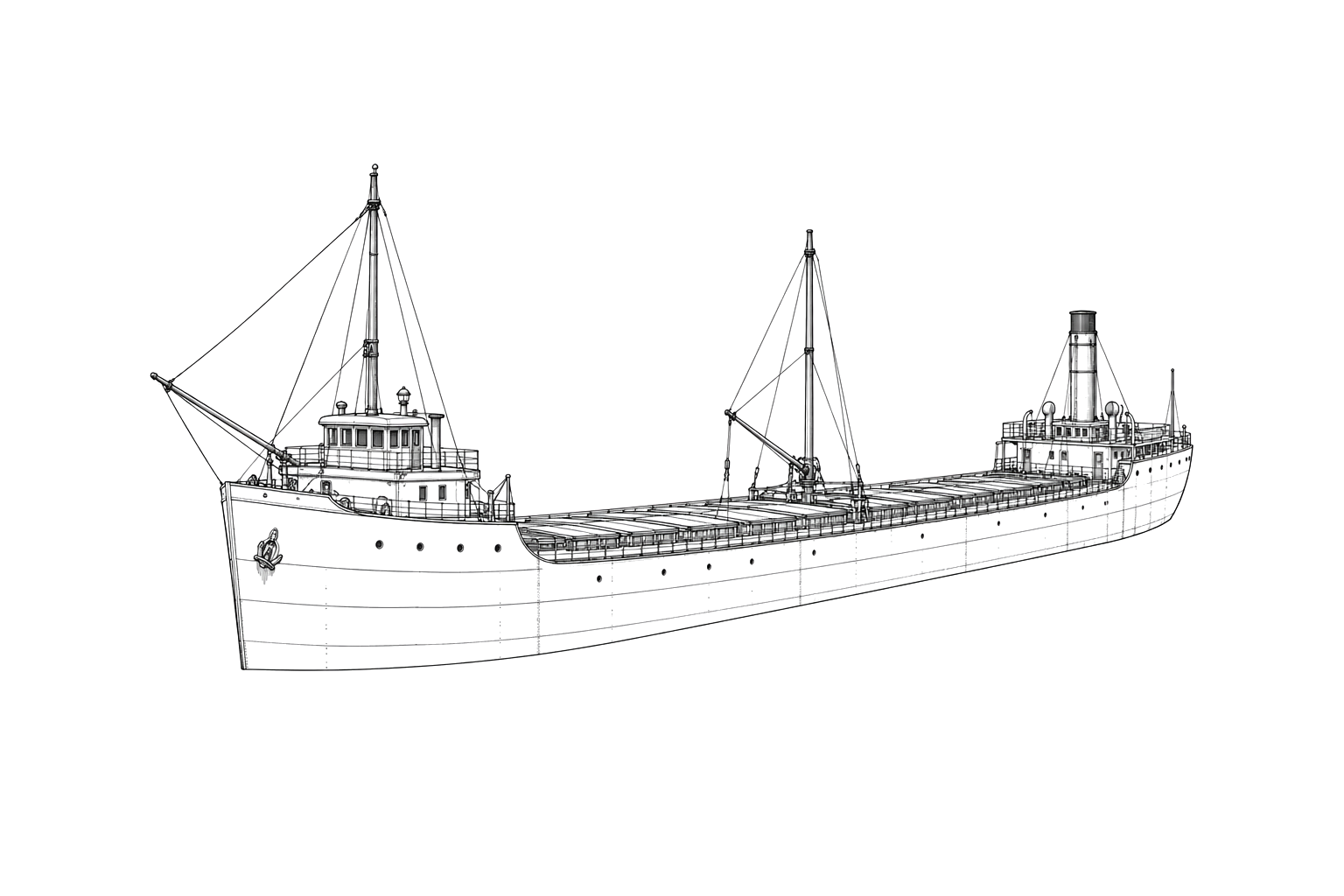 Engraved line drawing of the W.C. Franz