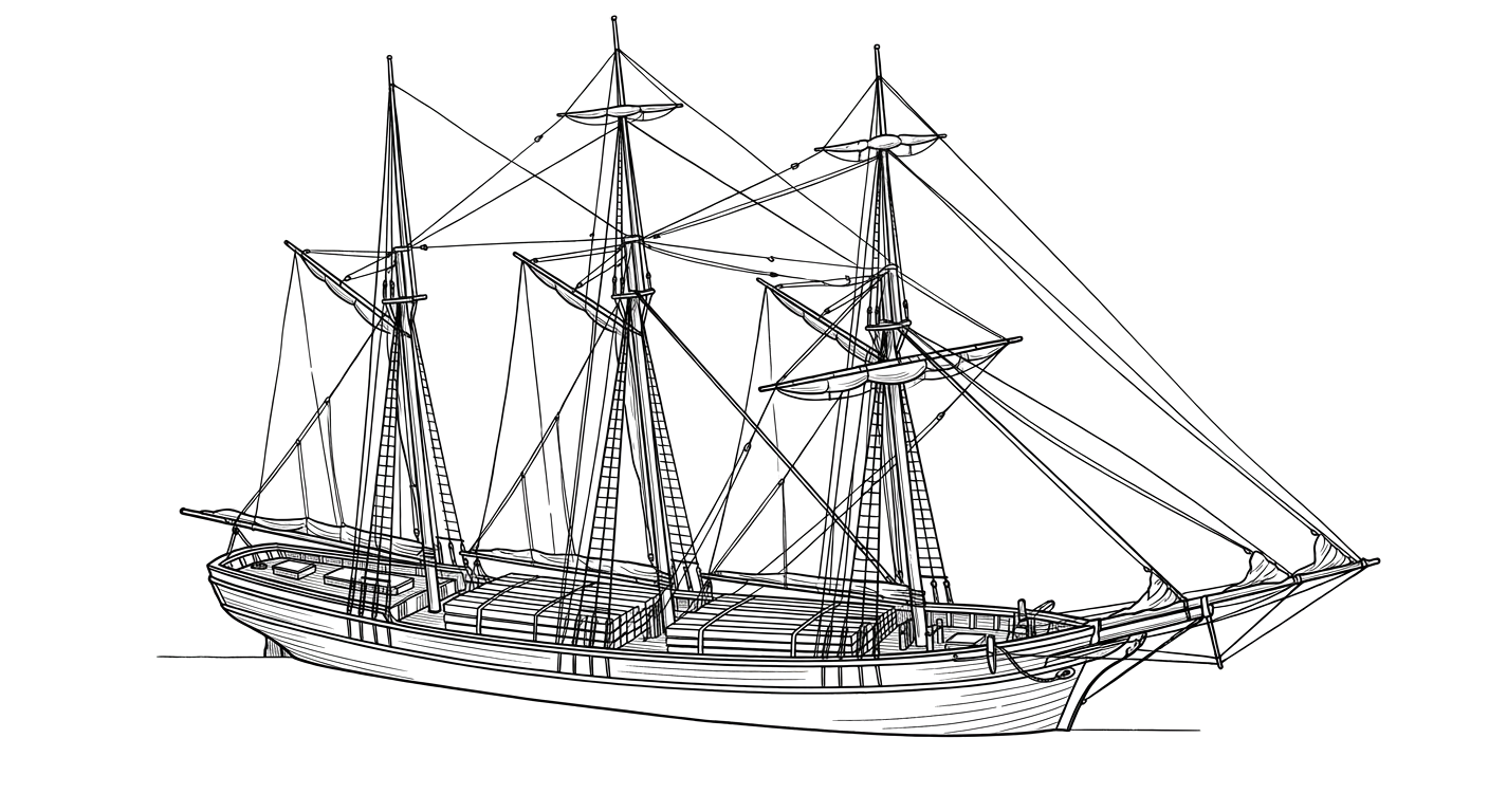 Engraved line drawing of the Charles P. Minch
