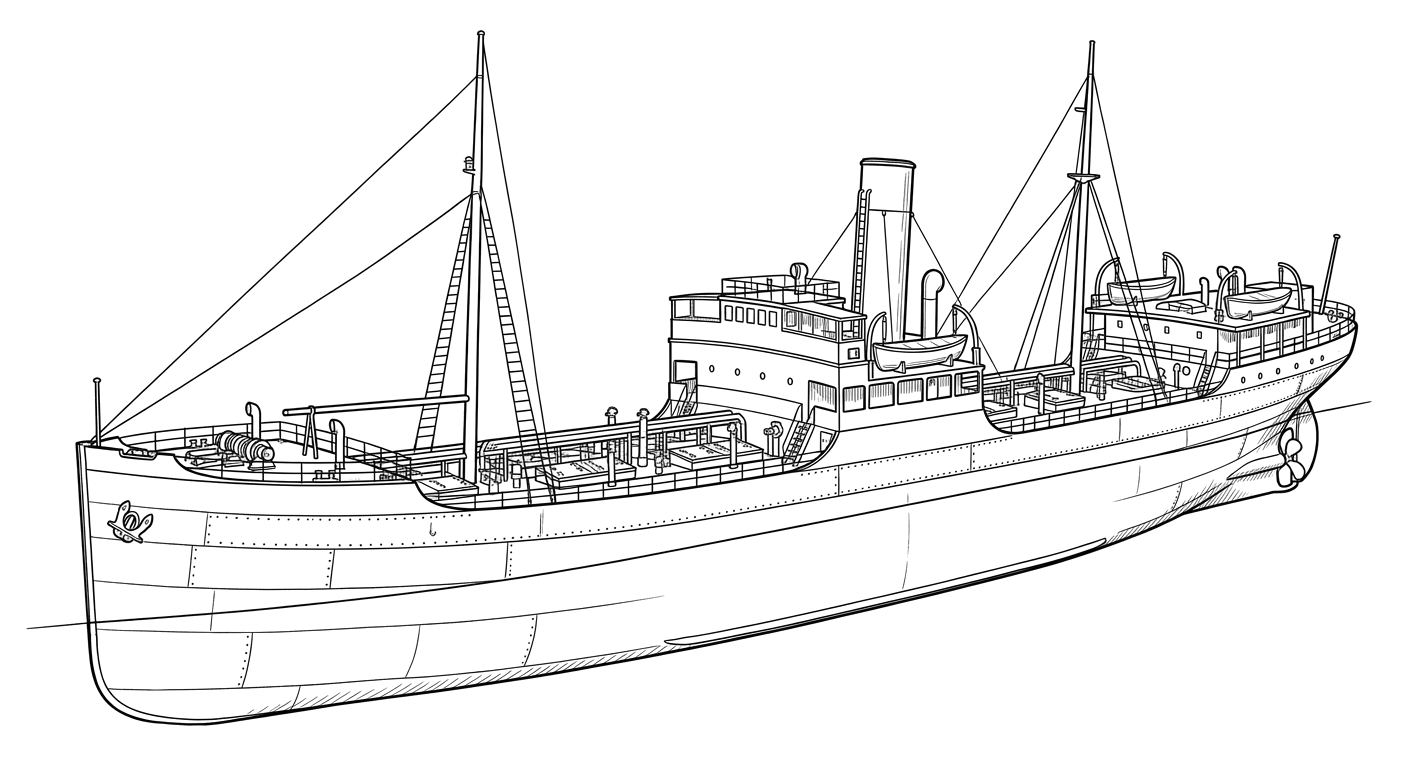 Engraved line drawing of the SS David McKelvy
