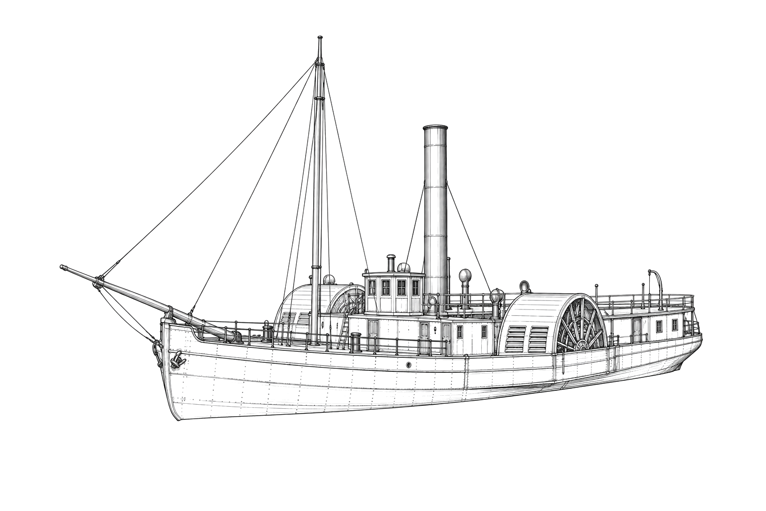 Engraved line drawing of the Spunkie
