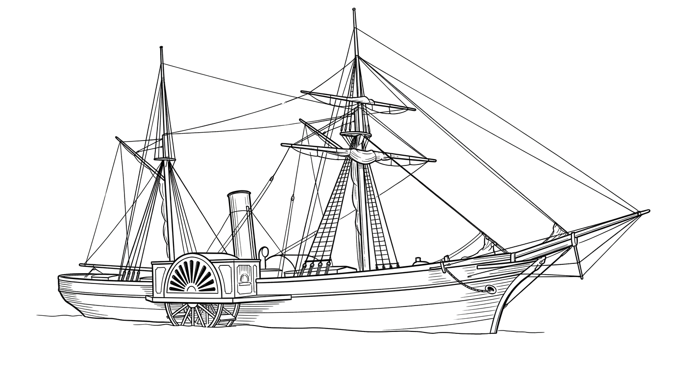 Engraved line drawing of the Condor