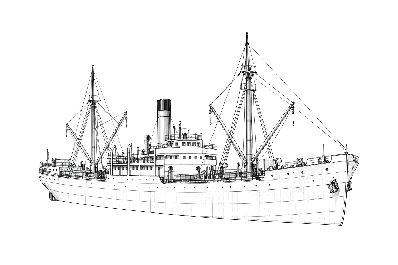 Engraved line drawing of the Amapala