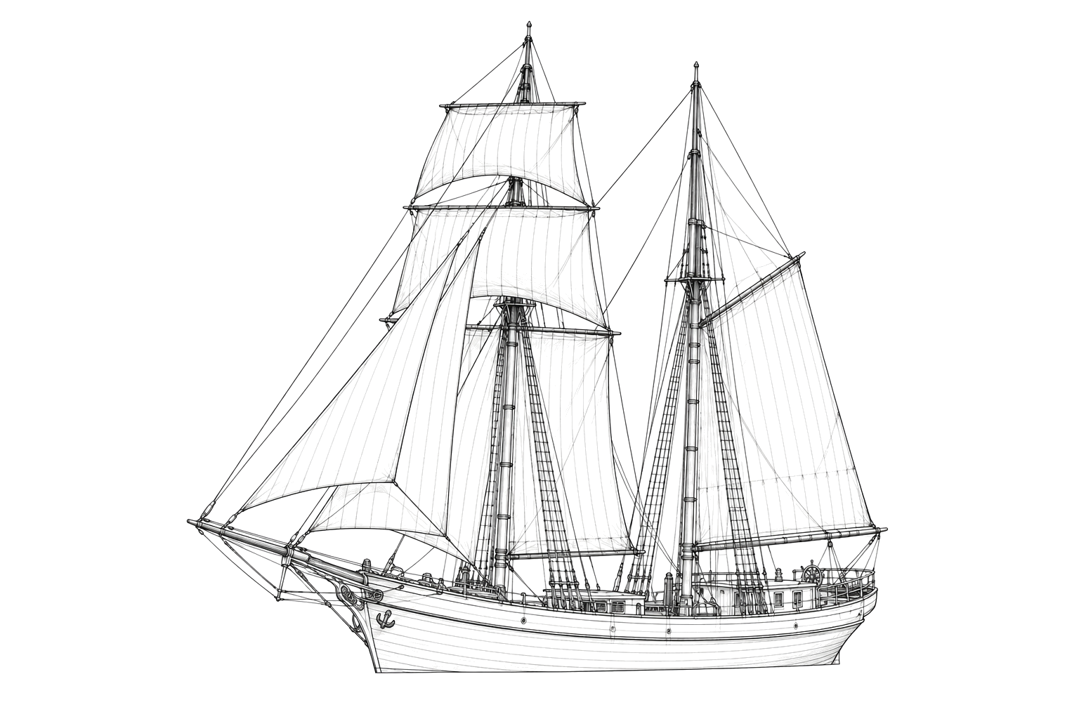 Engraved line drawing of the Albatross
