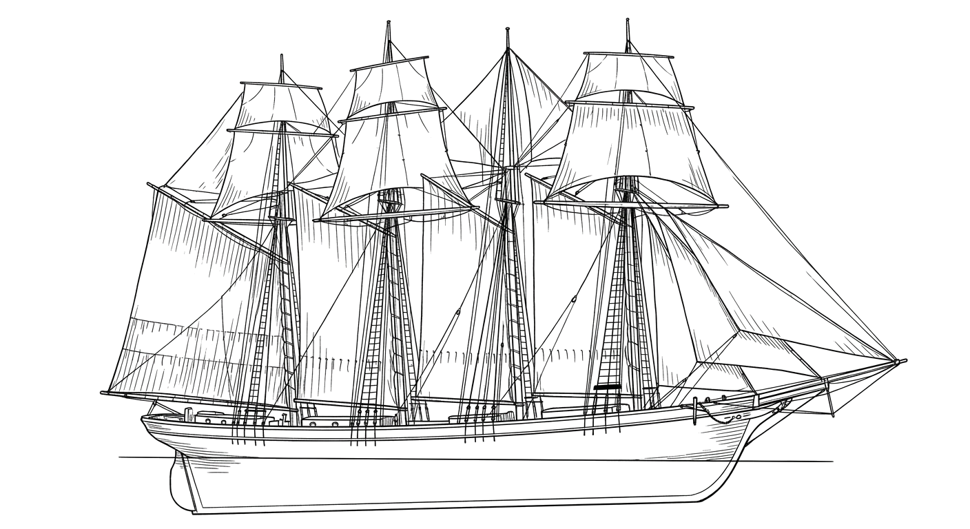 Engraved line drawing of the Nancy