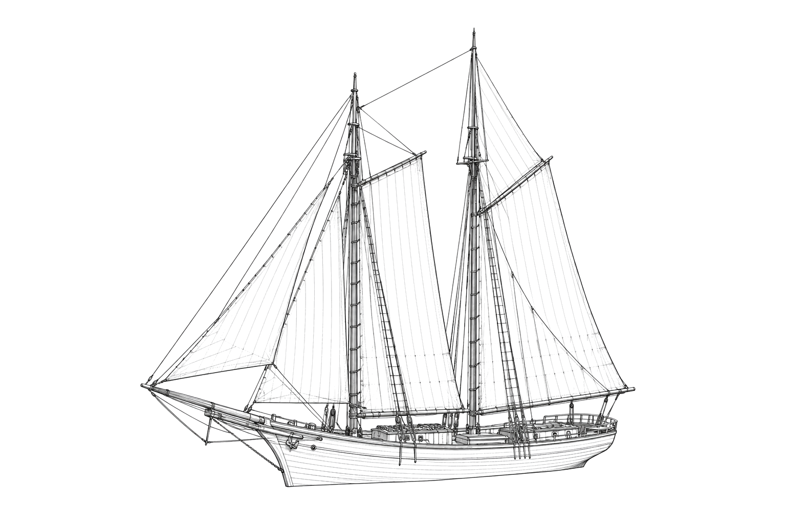 Engraved line drawing of the William T. Bell