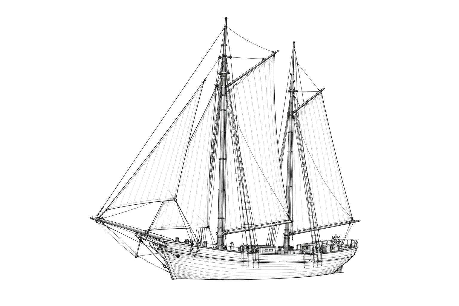 Engraved line drawing of the Antoinette
