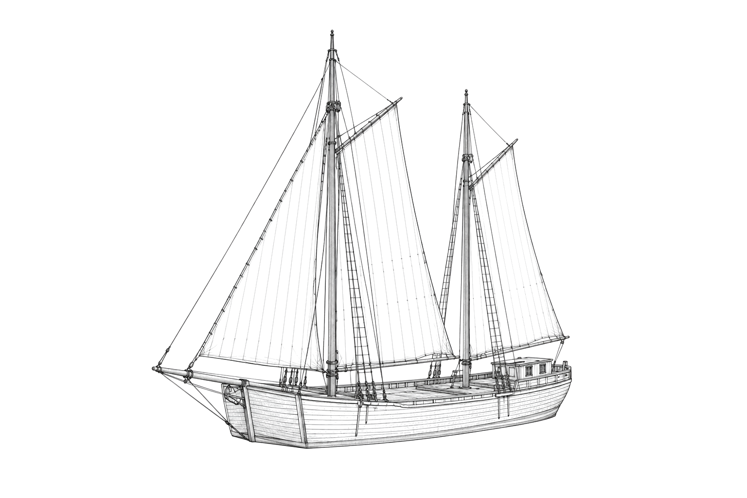 Engraved line drawing of the I.A. Johnson