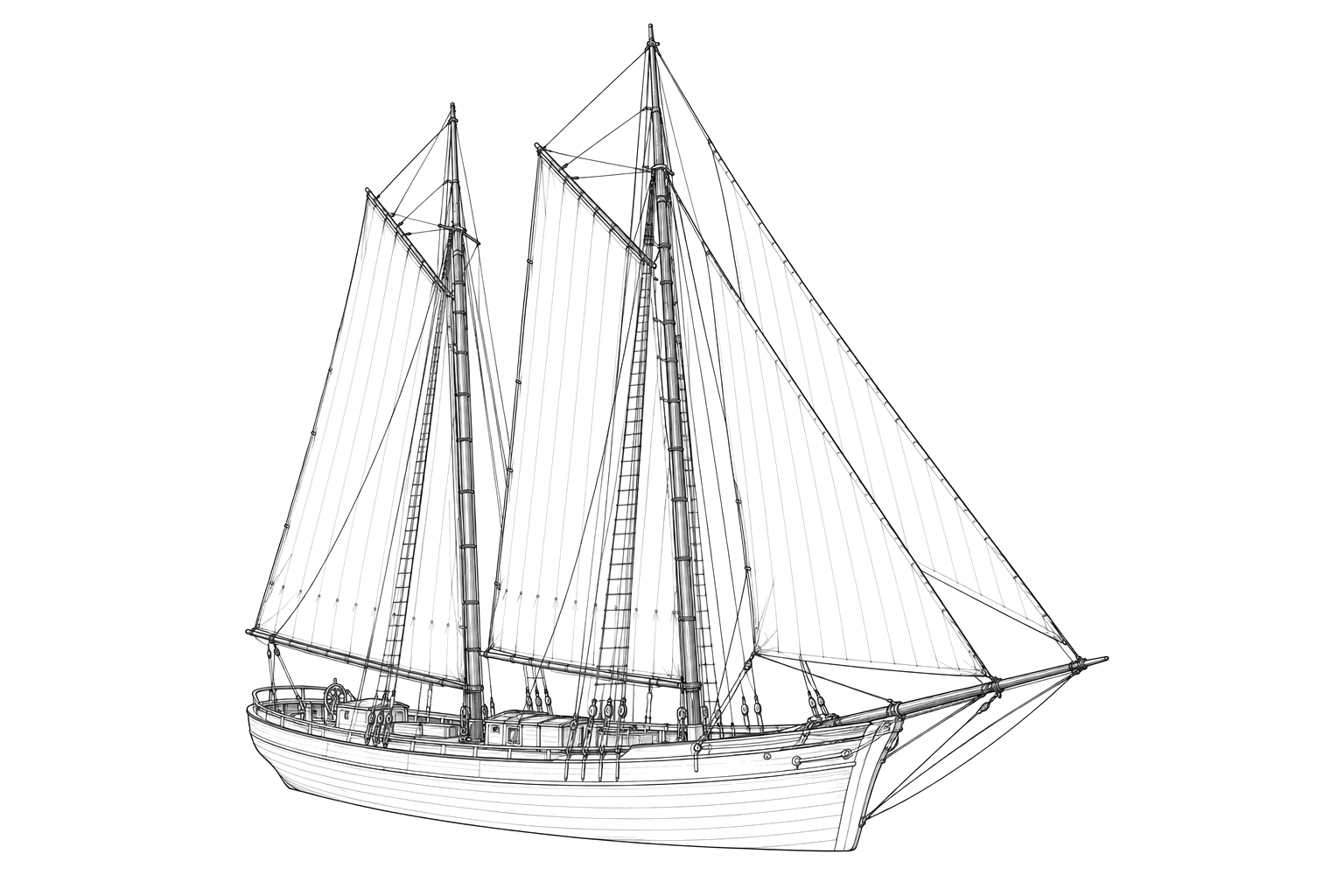Engraved line drawing of the Boaz
