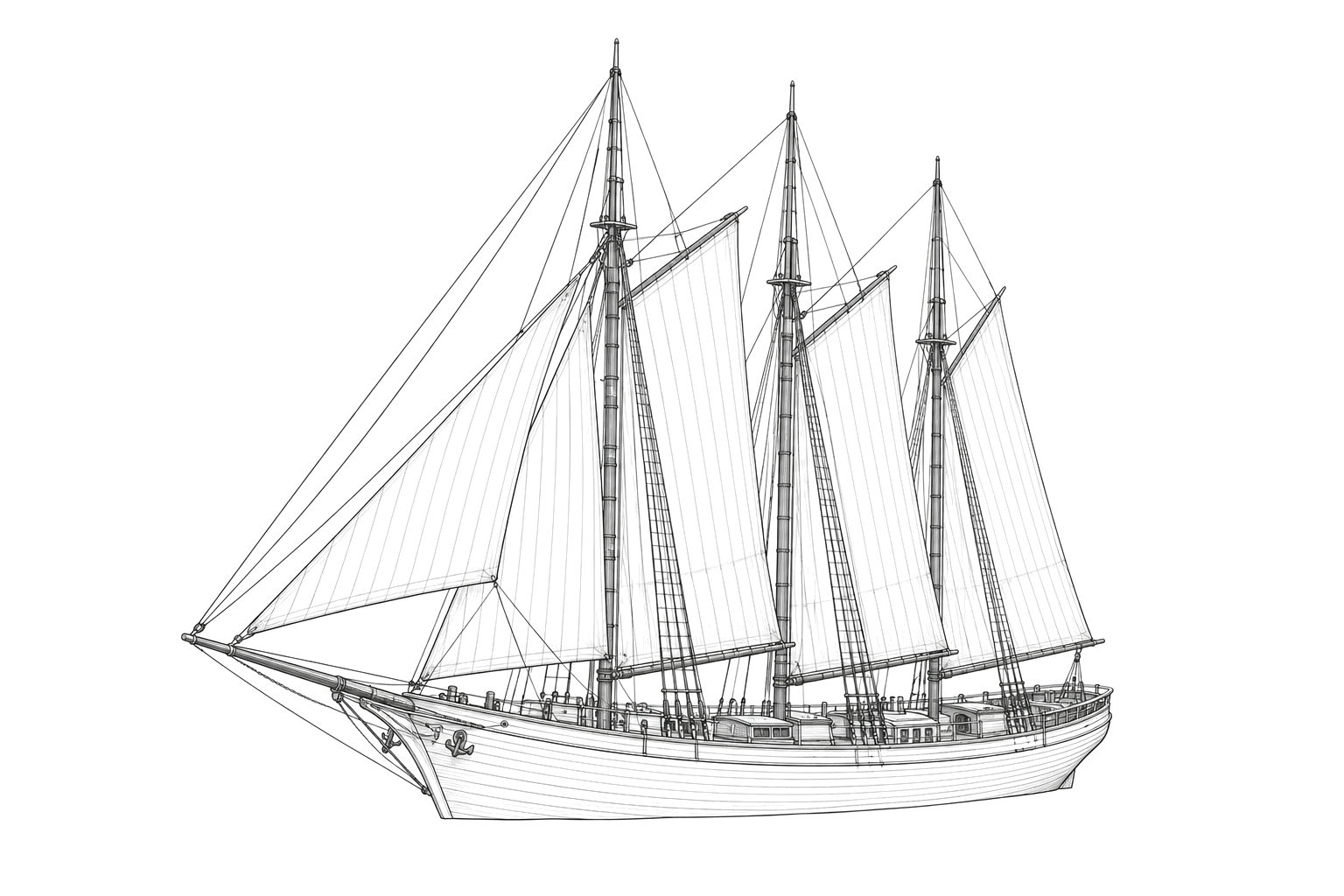 Engraved line drawing of the La Petite