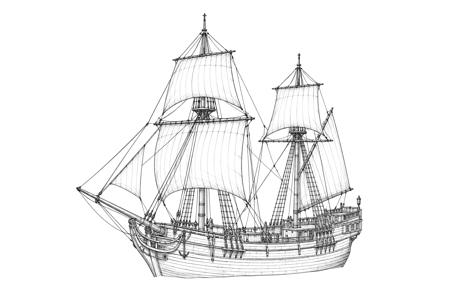 Engraved line drawing of the Trinity