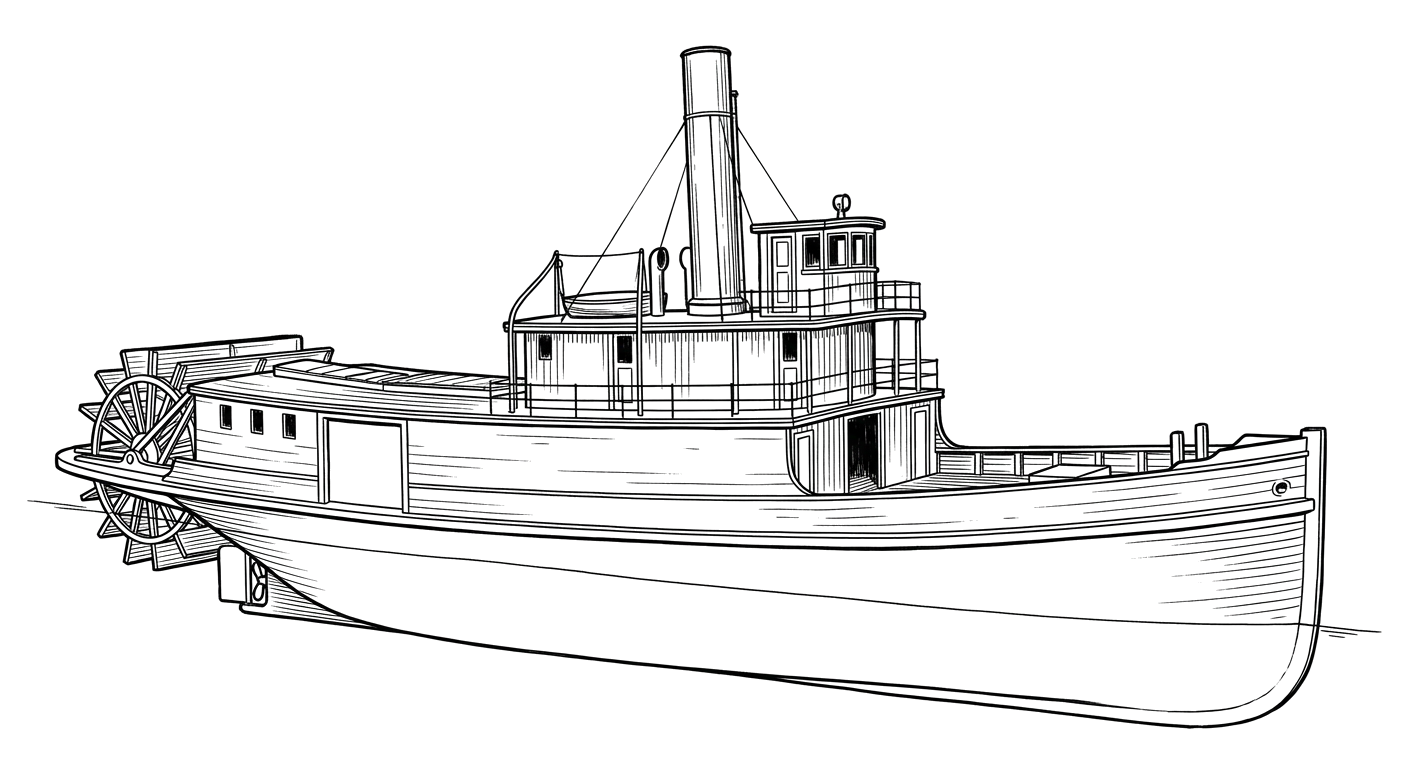 Engraved line drawing of the Vashon