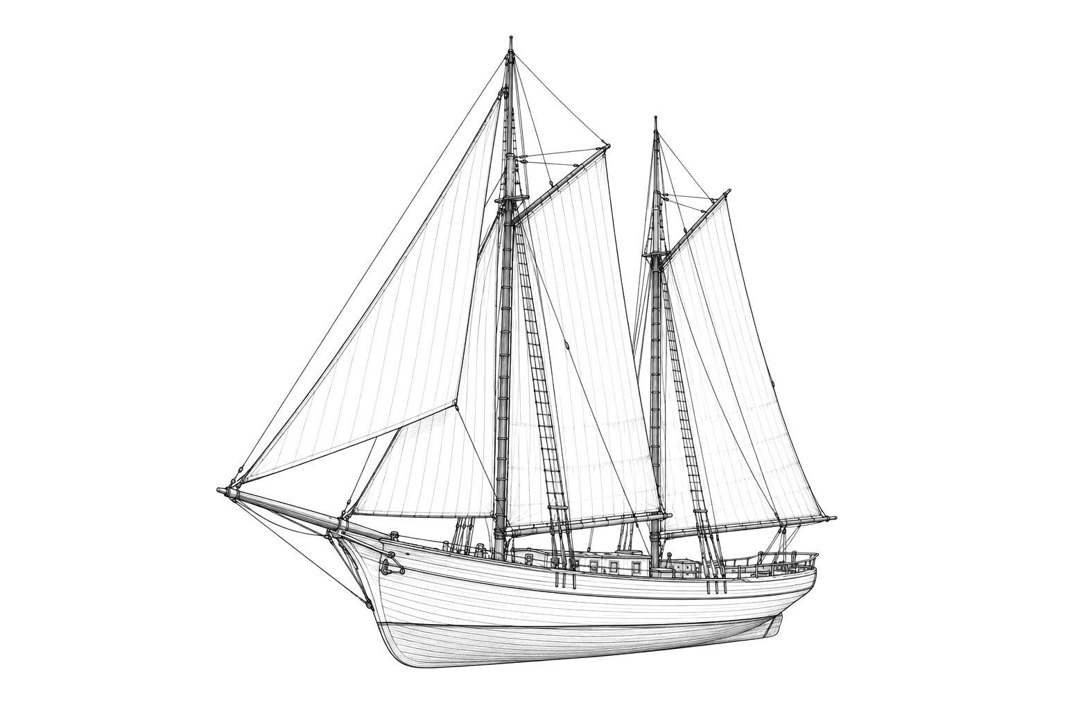 Engraved line drawing of the Sassacus