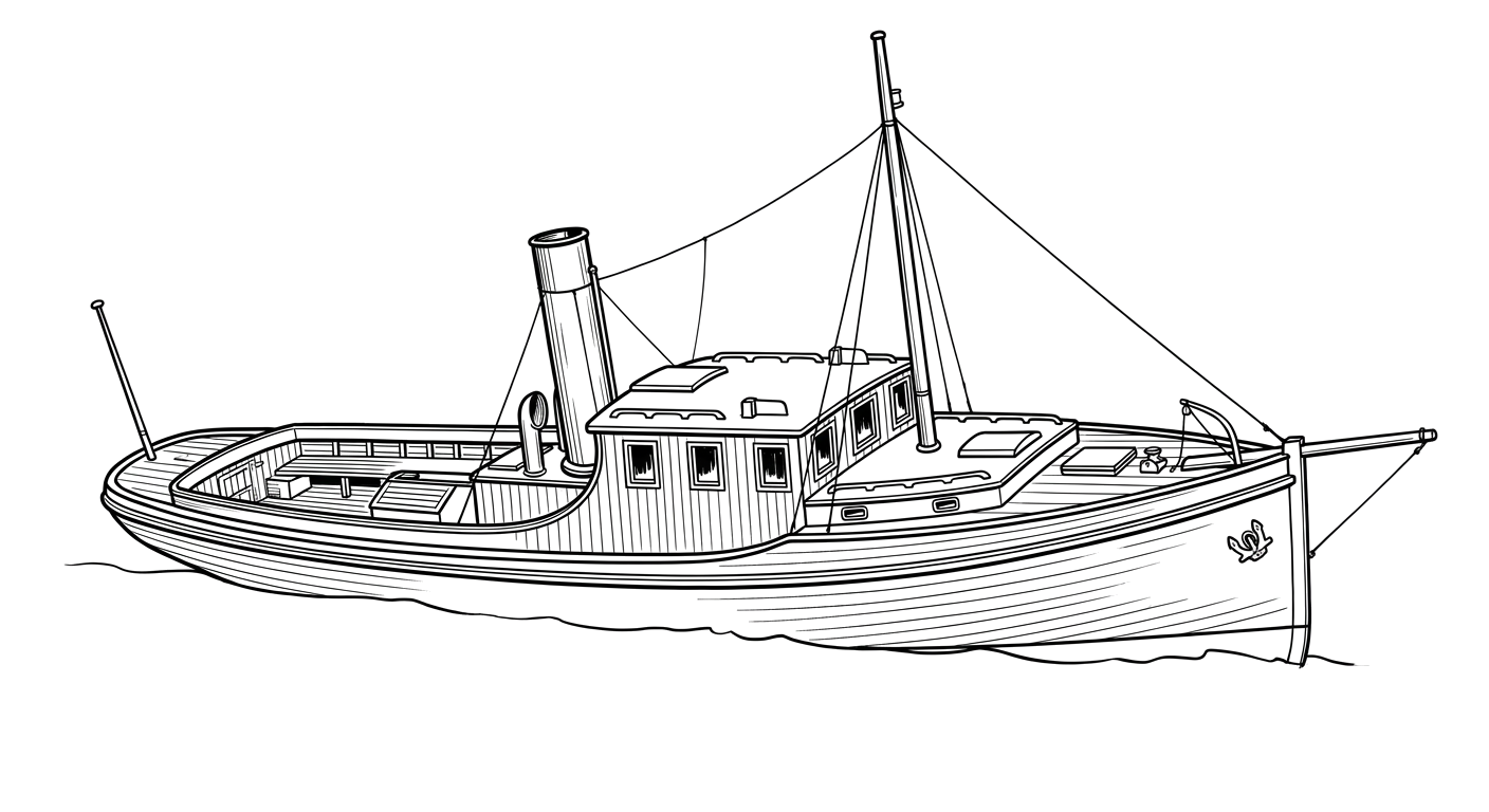 Engraved line drawing of the Victor II