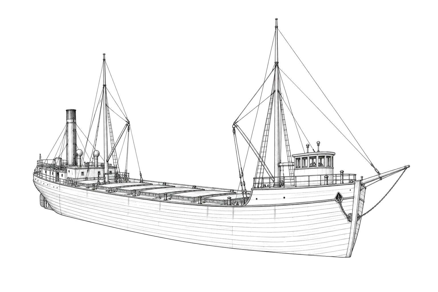 Engraved line drawing of the Fred McBrier