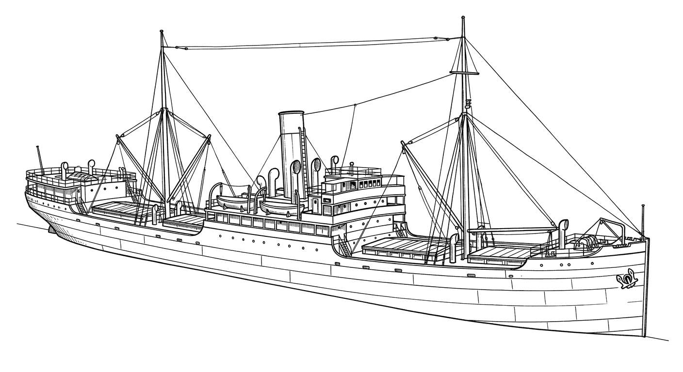 Engraved line drawing of the SS Black Point