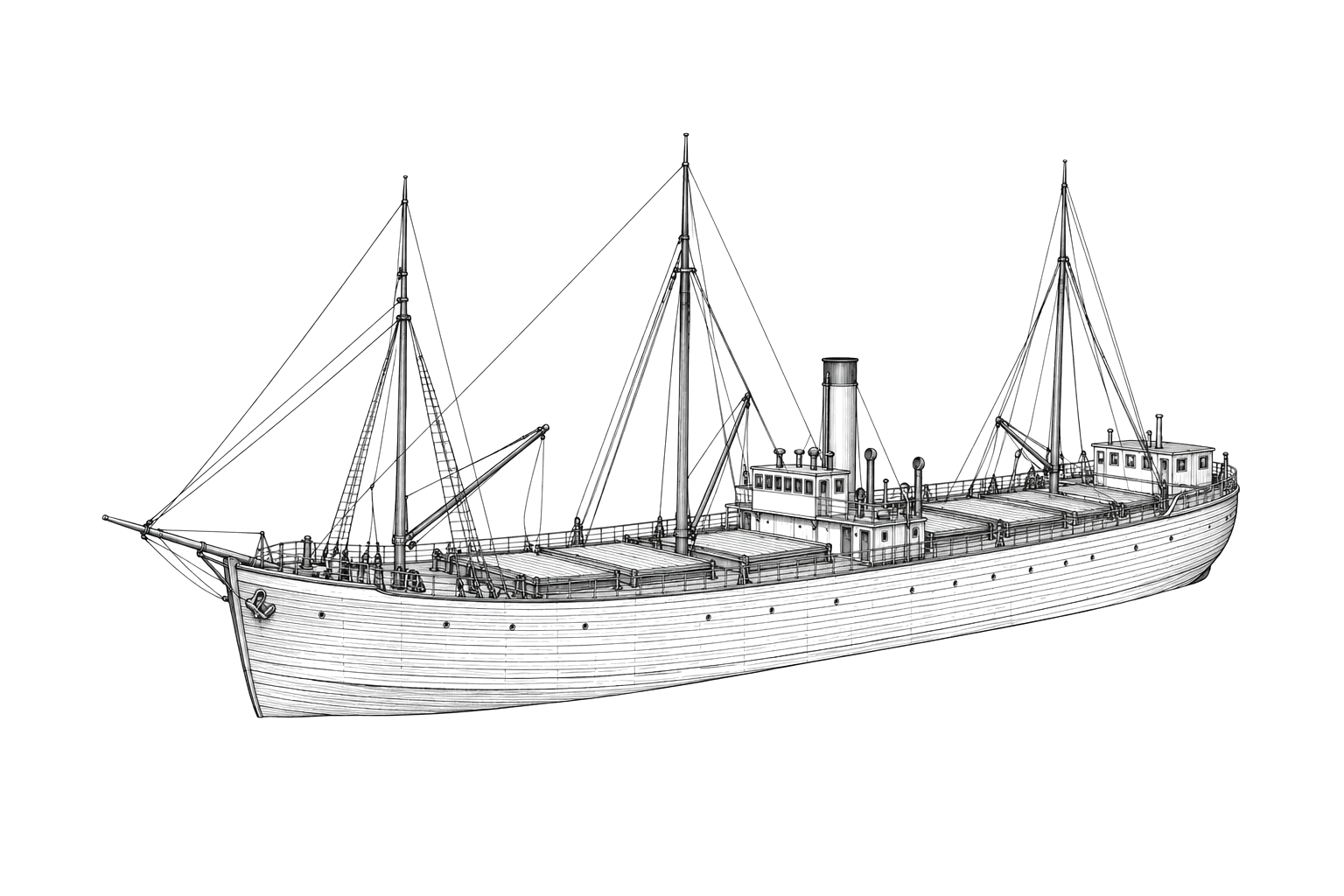 Engraved line drawing of the Continental