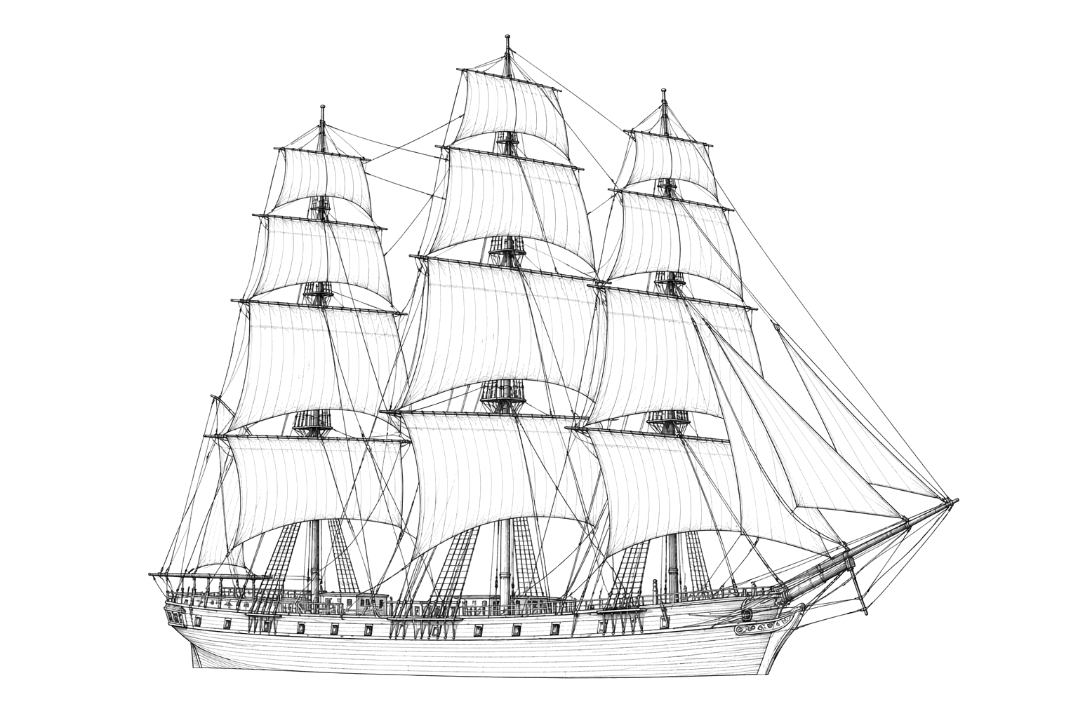Engraved line drawing of the New Era