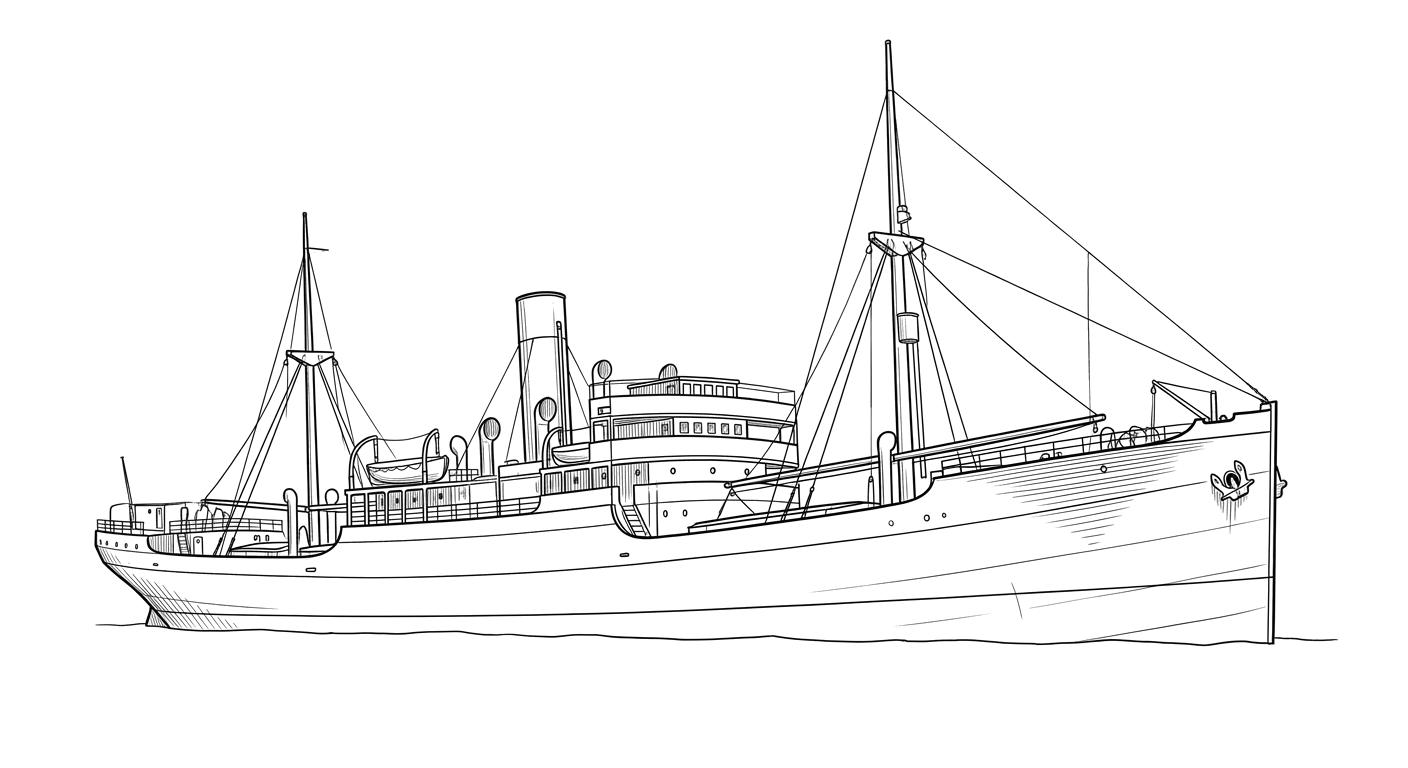 Engraved line drawing of the Anastassios Pateras
