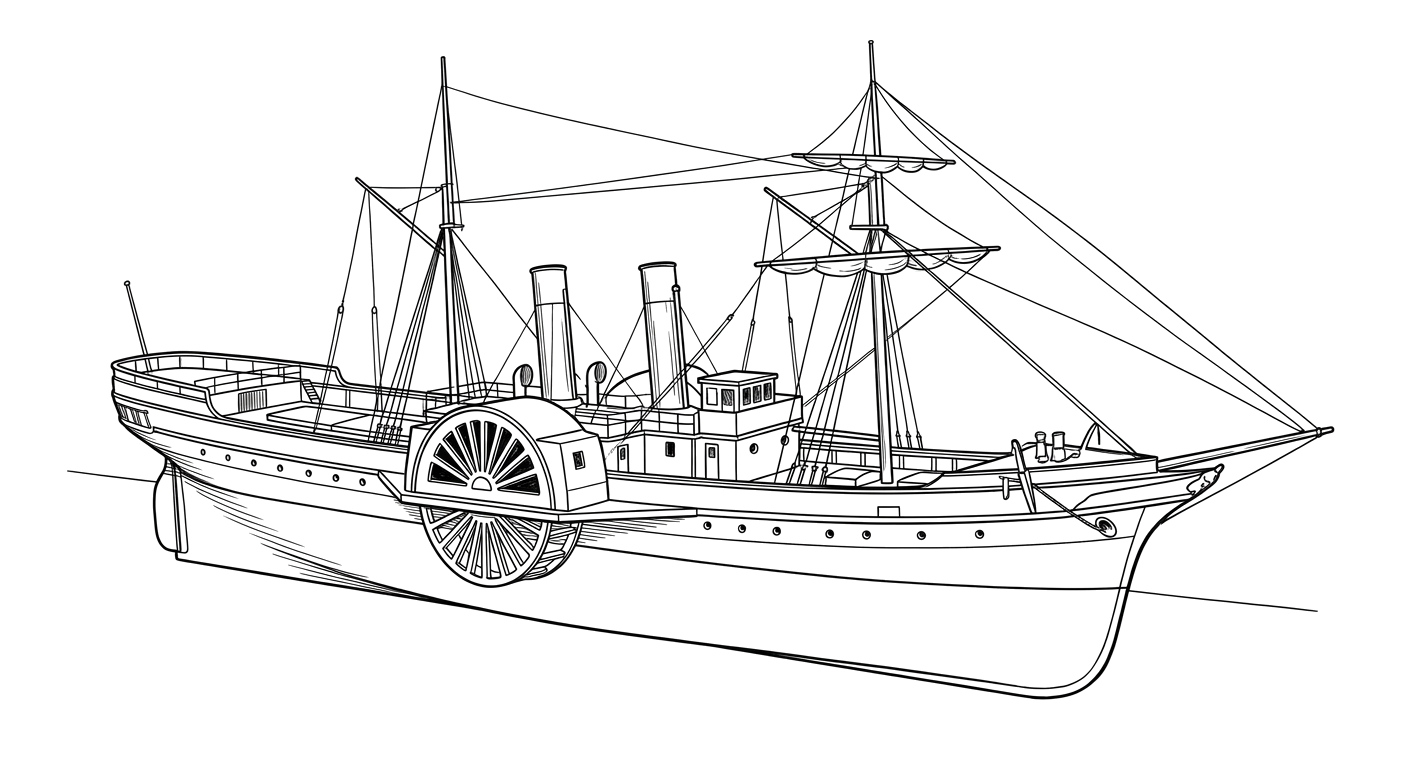 Engraved line drawing of the Night Hawk
