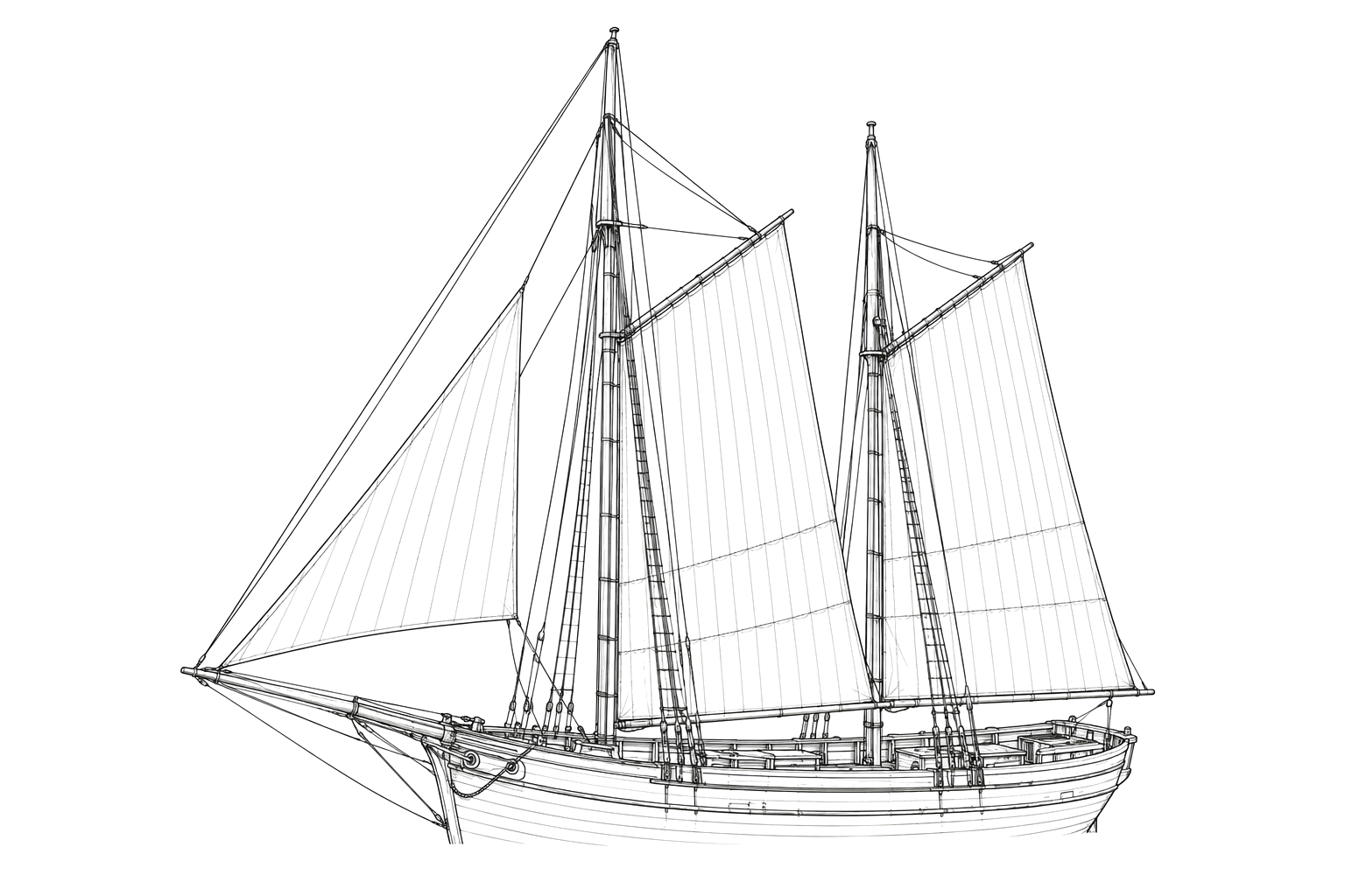 Engraved line drawing of the W. R. Hanna