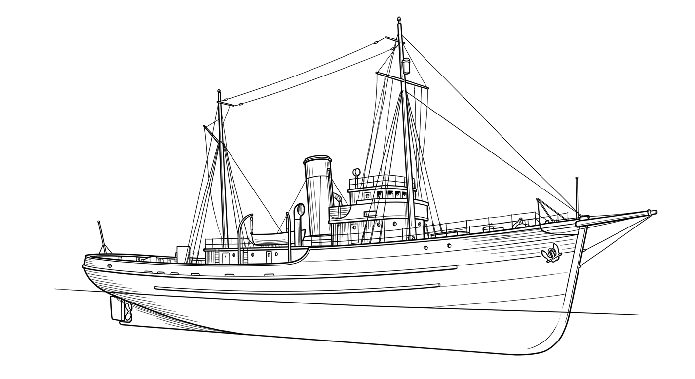 Engraved line drawing of the YMS-416