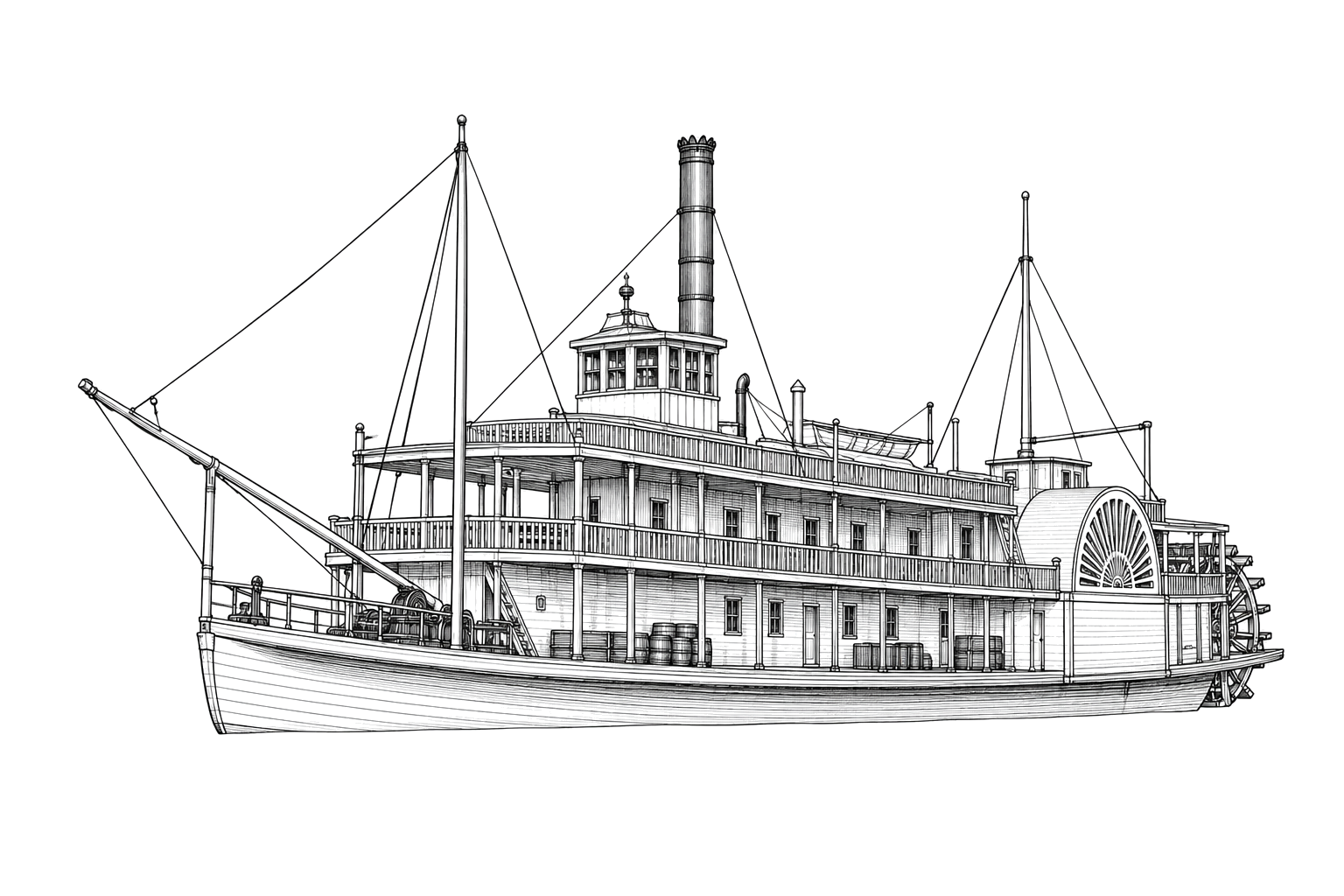 Engraved line drawing of the General Garfield
