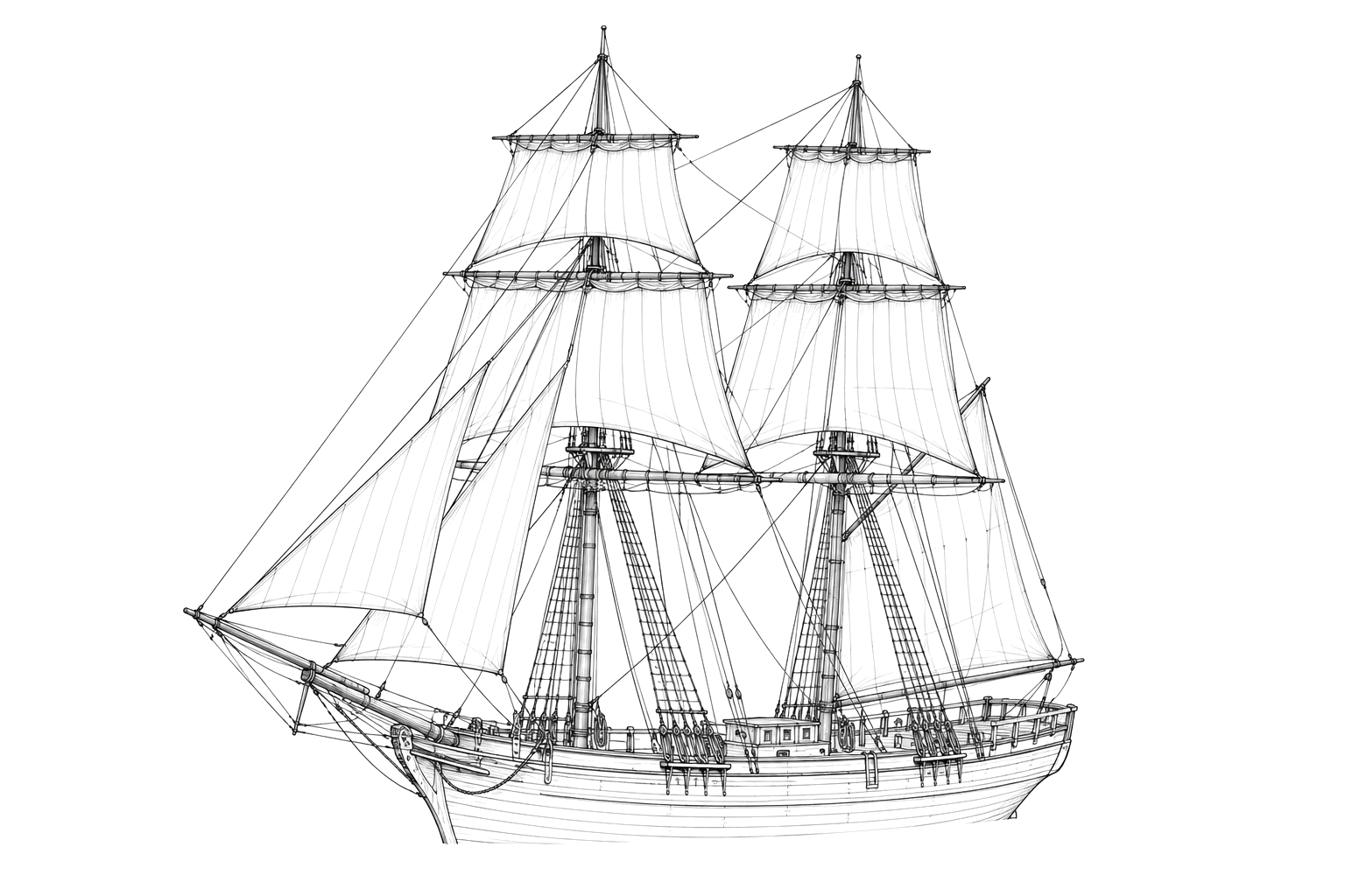 Engraved line drawing of the Falconer
