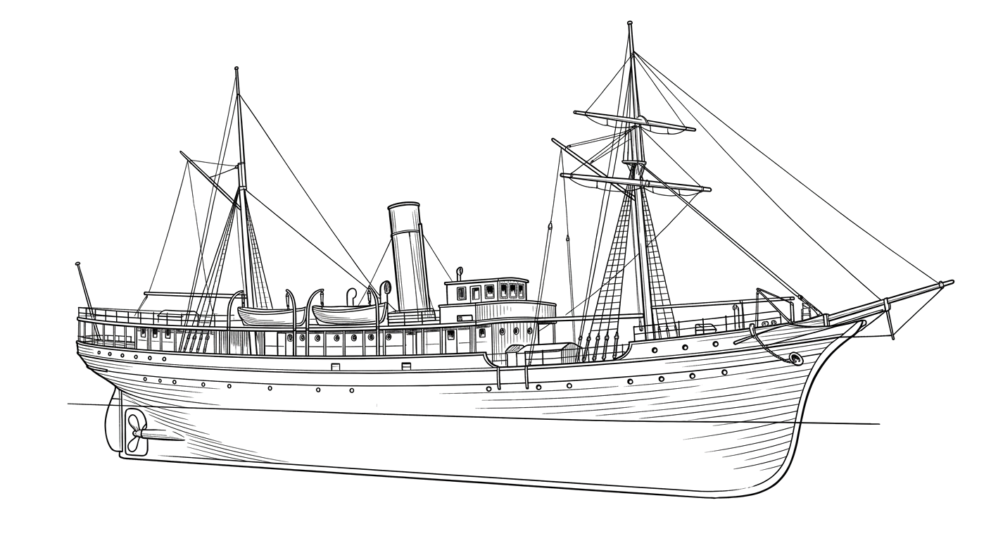 Engraved line drawing of the Metis