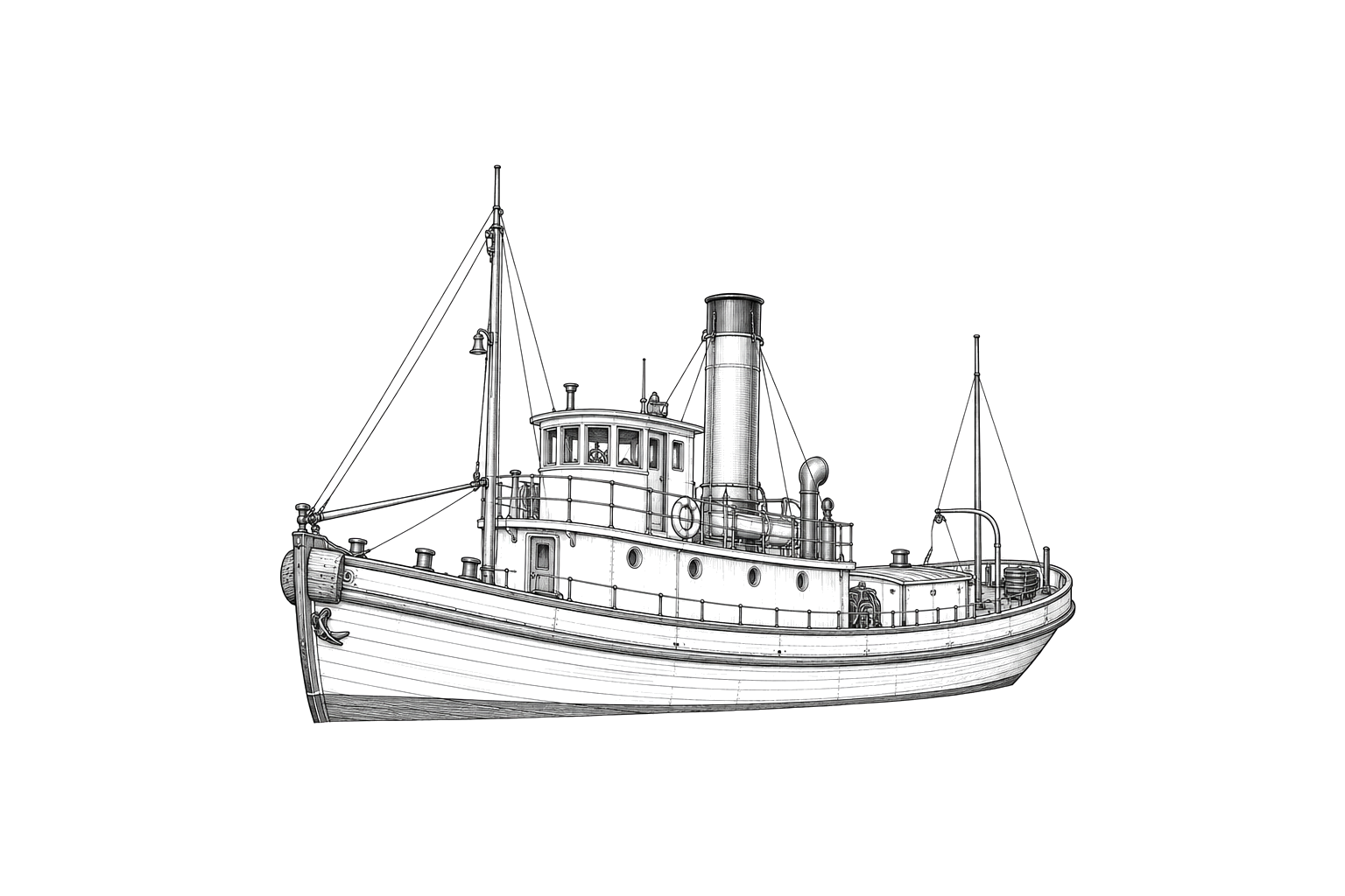 Engraved line drawing of the Robert C. Pringle