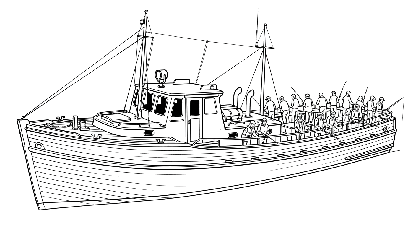 Engraved line drawing of the Pelican