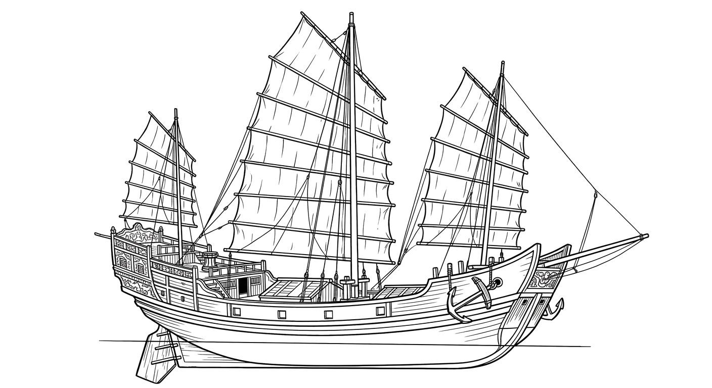 Engraved line drawing of the Ning Po