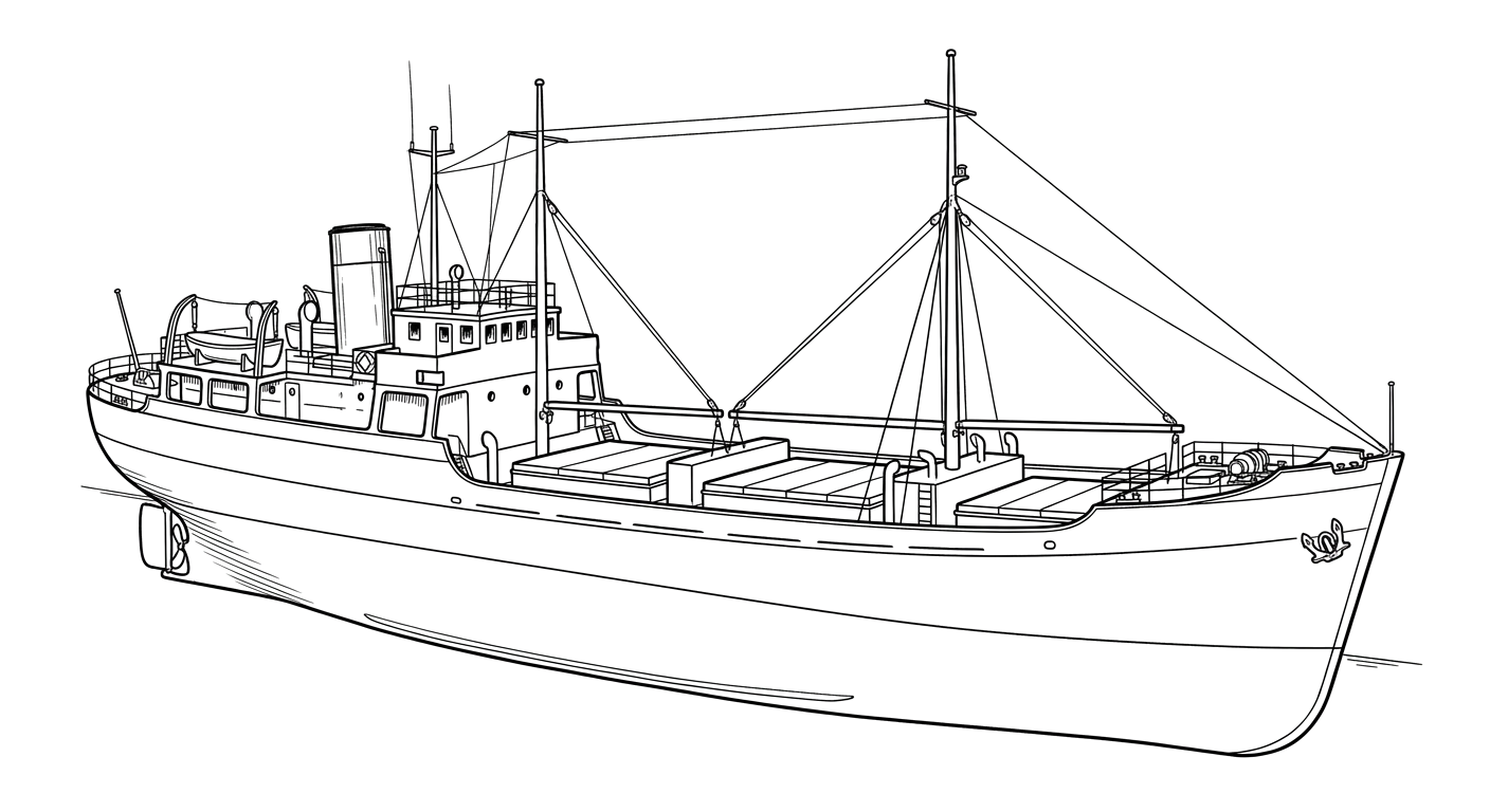 Engraved line drawing of the Kirk Pride