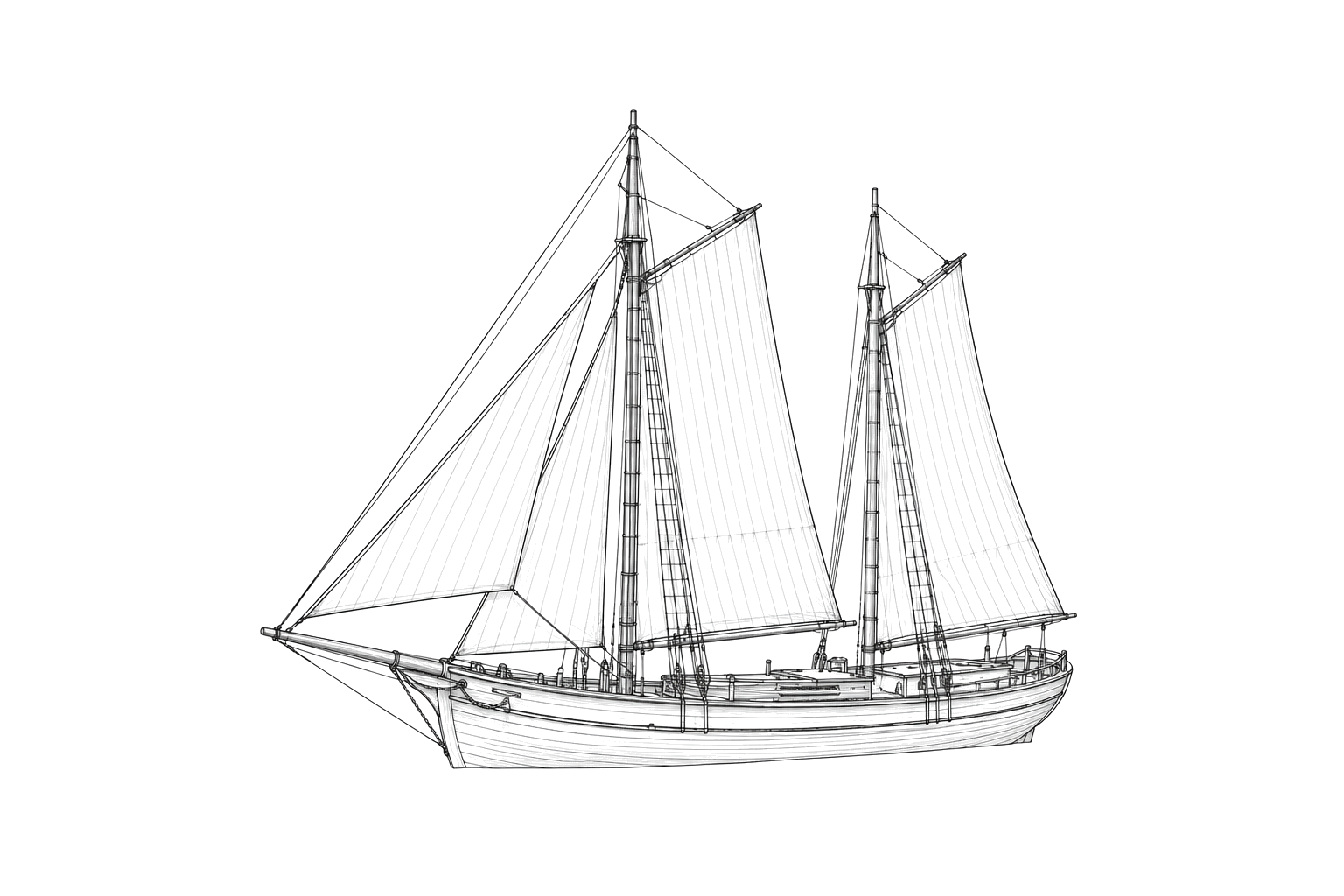 Engraved line drawing of the John T. Johnson
