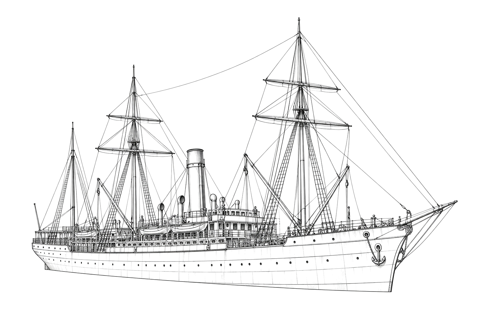 Engraved line drawing of the Rusland